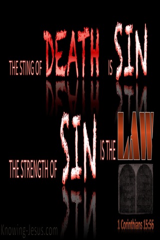 1 Corinthians 15:56 The Sting Of Death Is Sin (red)